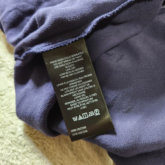 NWT Anthropologie Navy Blue Viscose Asymmetrical Wrap Tie Waist Midi Skirt - XL - Picture 11 of 12